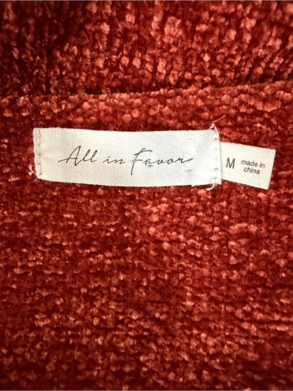 All In Favor Rust Chenille Faux Wrap Sweater Medium Soft Cozy Pullover - Picture 10 of 12